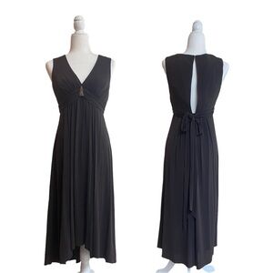 Laundry by Shelli Segal Brown Sleeveless Cocktail Women 8 Midi Open Back V Neck
